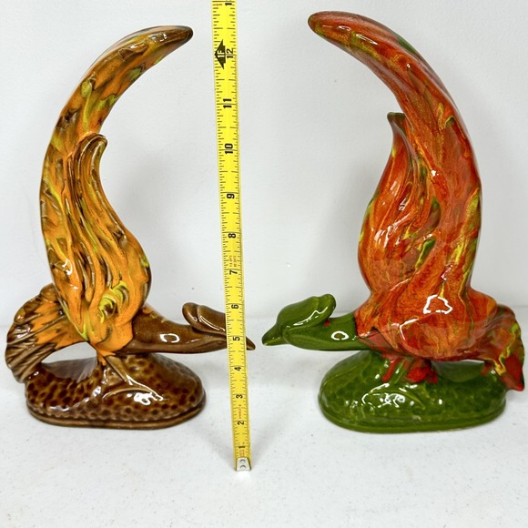 Cali Original Pottery Set Of 2 Pheasant Vintage Figurine MCM See description - Picture 3 of 5
